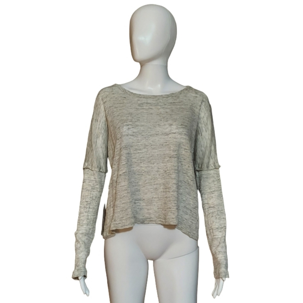 Rag & Bone Melange Long Sleeve Linen Tee